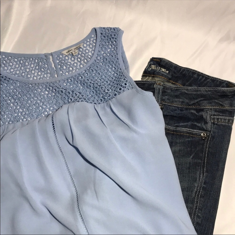 Naked Zebra Light Blue Blouse SzS J16